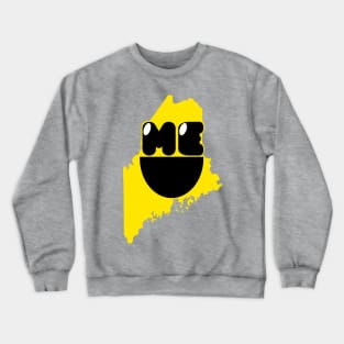 Maine States of Happynes- Maine Smiling Face Crewneck Sweatshirt